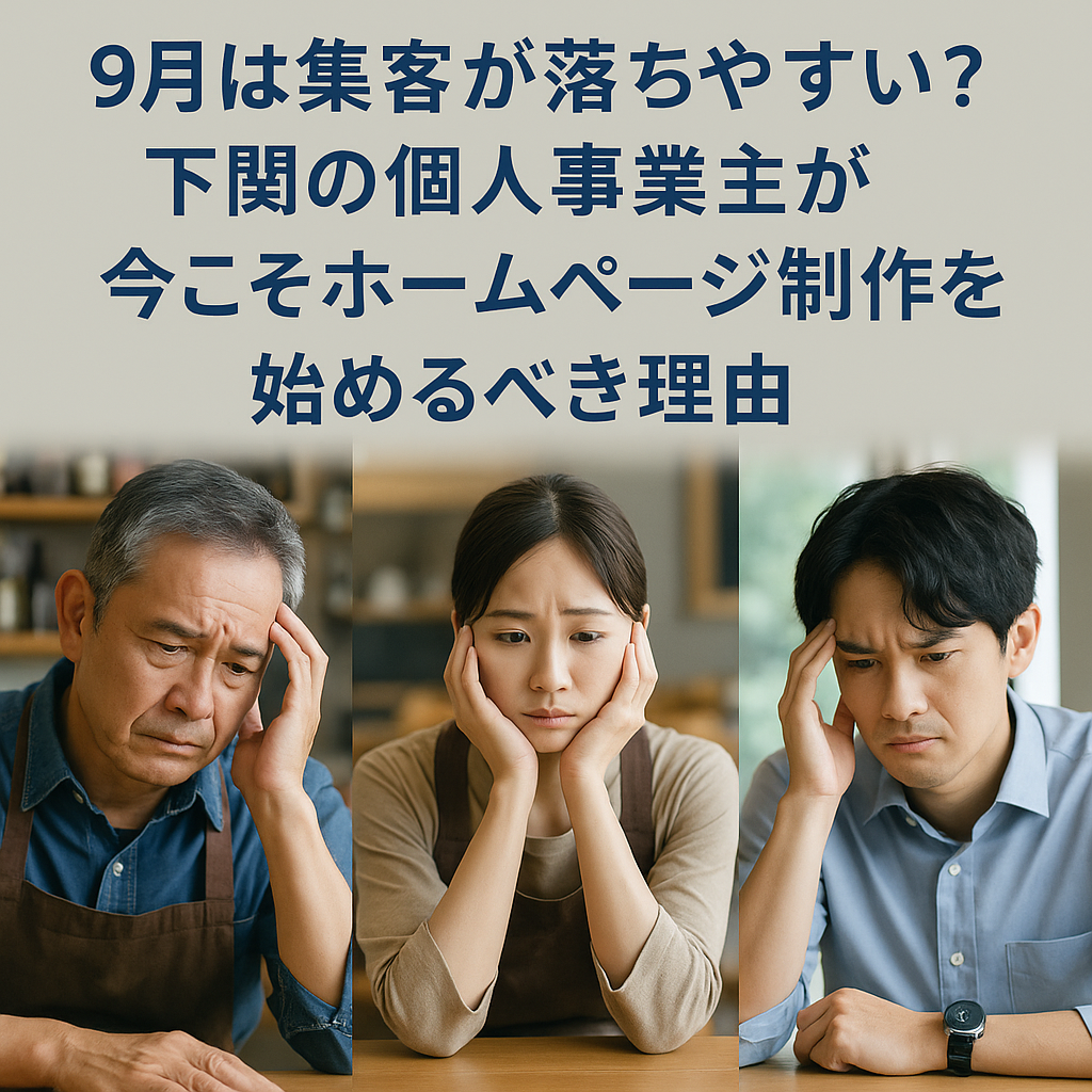 9月は集客が落ちやすい？下関の個人事業主が今こそホームページ制作を始めるべき理由